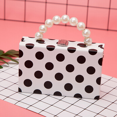 

Tailored Female Bag Pearl Wave Point Small Square Bag Chain Shoulder Bag Shoulder Bag