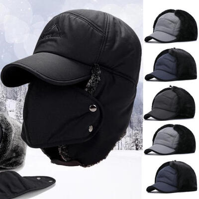 

Men Women Aviator Bomber Faux Fur Winter Ski Trooper Trapper Ear Flap Hat Cap