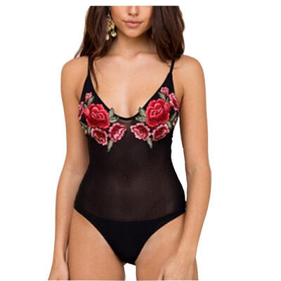 

Pettstore Summer Women&39s New Mesh Embroidery Sexy Onesies Sexy Underwear Lingerie Sets