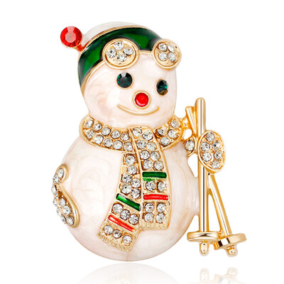 

New Christmas Brooch Rhinestone Christmas Tree Elk Snowman Santa Claus Enamel Brooch