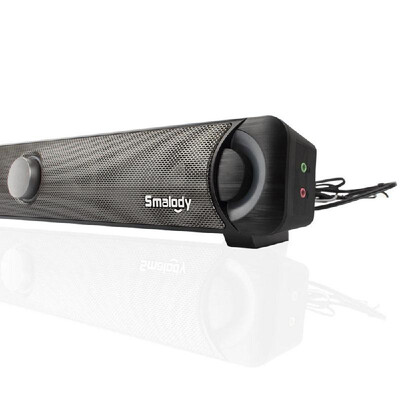 

Smalody Multimedia Speaker Subwoofer Stereo Loudspeaker Box with 7 Colors Pulsating LED USB Power Supply DC5V 10W