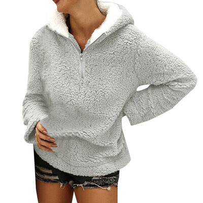 

Toponeto Fashion Women Solid Zipper Hoodie Long Sleeve Coat Tops Sweatershirt