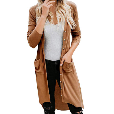 

Toponeto Womens Casual Solid Long Sleeve Draped Open Front Long Cardigans Tops