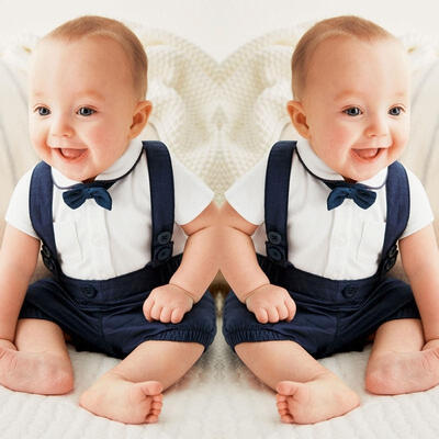 

Fashion Cute Baby Kids Clothes Baby Toddler Boy Clothes Bow TieTops Overalls Pants