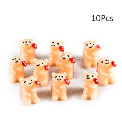 

10pcsset Mini Hedgehog with mushroom Resin DIY Craft Ornaments Miniature Landscape Model Home Decoration Photography Props Childr