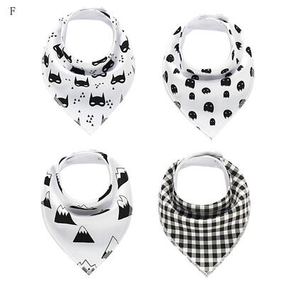 

4pcsset 100 Cotton Drool Bibs 1-4 Years Baby Bibs Triangle Double Layers Cotton Cartoon Character Animal Pattern Bibs Towels