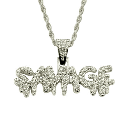

Creative Diamond Letter Pendant Necklace Mens Influx Cool Item