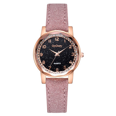 

Fashion ladies exquisite quartz watch digital tick net red matte pu leather watch