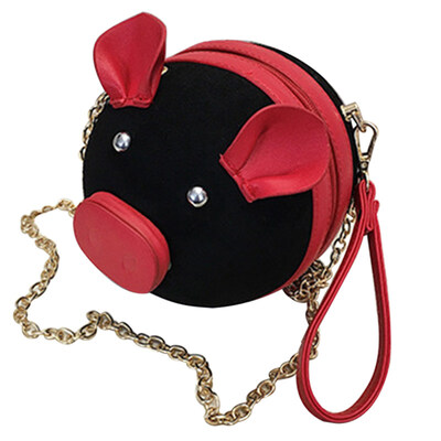 

Cute Pig Round Womens Casual Phone Pouch Small Chain Crossbody Bag Handbag