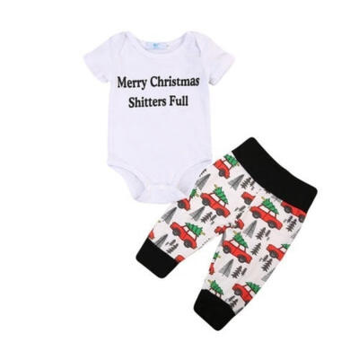 

2PCS Newborn Baby Boys Girls Clothes Playsuit Romper Pants Bodysuit Outfits Set