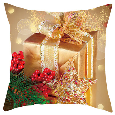 

Tailored Merry Christmas Short Plush Pillowcase Sofa Pad Set Home Decoration 18x18 Inch