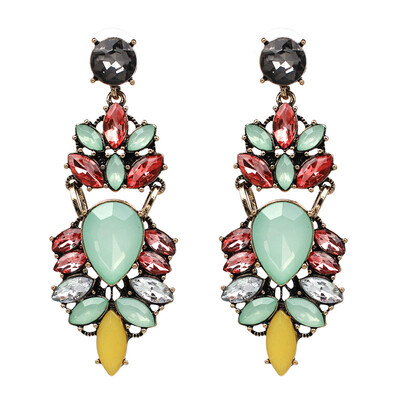 

New Earring Statement Trendy Jewelry 2019 Trendy Shiny Resin Stone Crystal Stud Earrings For Women Wholesale Earring F1207