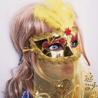 

Tailored Rose Womens Brilliant Masquerade Mask Oriental Fluffy Feather Venetian Mask