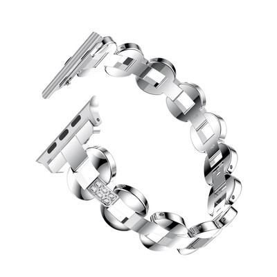 

〖Follure〗Alloy Crystal Link Bracelet Watch Band Strap For Apple Watch Series 4 44MM