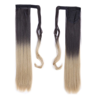 

Long Straight Ponytail Extension Wrap Around Synthetic Hair Extensions One Piece Hairpiece Pony Tail Extension for Women