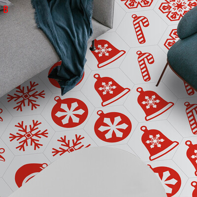 

Siaonvr Christmas Hexagonal Anti-Slip Stickers Living Room Bathroom Wall Stickers Decorative Stickers