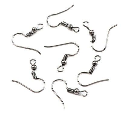 

Wholesale 100 Pcs Silver Earrings Hook Coil Ear Wires Bulk Jewelry Making DIY