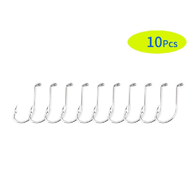 

10Pcs Stainless Steel Fishing Hook Right Angle Barbed Saltwater Freshwater Fish Hooks