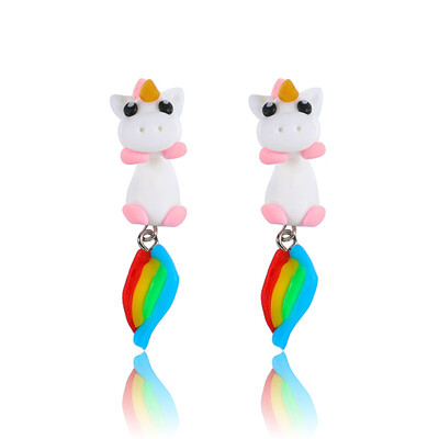 

1 Pair Cute Unicorn Earrings For Women 3D Pegasus Horse Stud Earring Girls Earrings