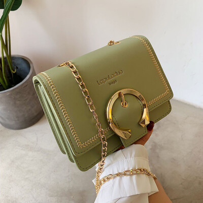 

Tailored Womens Fashion Flip Pure-Colour Chains Cover Retro Shoulder Bag Purse Flap Bag