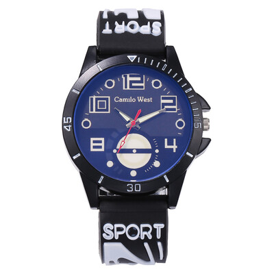 

New hot mens sports silicone watch student casual outdoor quartz watch mens section