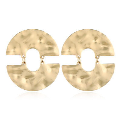 

European Simple Geometric Metal Round Earrings for Women Leaf Flower Earrings Pendientes Wedding Jewelry Ethnic Party Wholesale