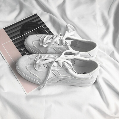 

Autumn new leather white shoes female explosion models students wild flat casual ins shoes Korean