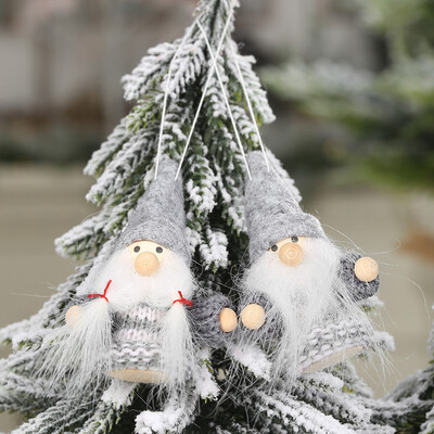 

Gobestart Christmas Plush Santa Old Man Doll Ornaments Creative Gift Xmas Tree Decoration
