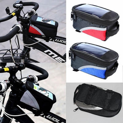 

Waterproof Cycling Bike Bicycle Front Frame Pannier Tube Bag For Mobile Phone