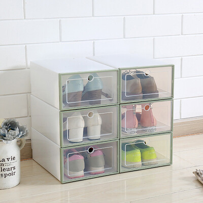 

Toponeto 3PCS Foldable Shoe Storage Boxes Shoe Organizer Transparent Plastic