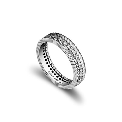 

CKK 925 Silver JewelryCosmic Lines Ring Clear CZ CKR020 16517