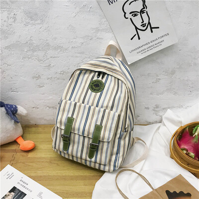 

Insfeng schoolbag female Korean version high school student Johnson junior high school girl Plaid Canvas Shoulder Bag Backpack