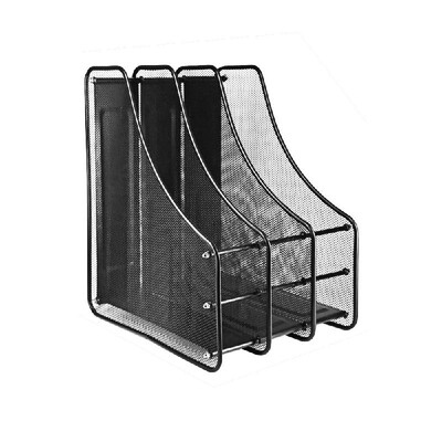 

3 Compartment Metal Mesh Magazine File Holder Desk Book Organizer Document Rack Office Accessary