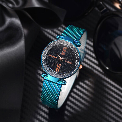 

RM Fashion Luxury Diamond Star Watch Dial Plastic Strap Womens Quartz Watch