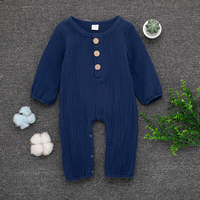 

Newborn Infant Baby Boy Girl Cotton Linen Solid Romper Jumpsuit Clothes Outfits