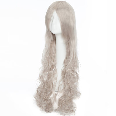 

Silvery Gray Cosplay Wig with Bangs 13 Colors Heat Resistant Synthetic Wig Long Straight Vogue Anime for Women Girls Lady Fashion