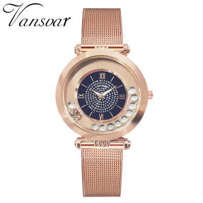 

2019 New Women Watches Romantic Flow Beads Dial Ladies Fashion Quartz Wristwatch Rose Gold Strap Clock Gift Zegarki Damskie