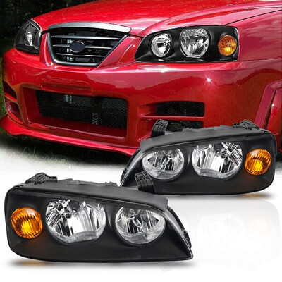 

Headlight Assembly for 04-06 Hyundai Elantra Replacement Headlamp Driving Light Black Housing Amber Reflector