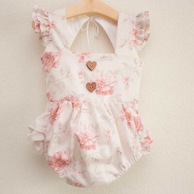 

Newborn Infant Baby Girl Clothes Ruffle Sleeve Floral Romper Summer Outfit 0-24M