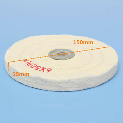 

6 Inch Cloth Buffing Polishing Wheel 12" Arbor Buffer Polish Grinder White Pads