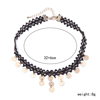 

Lace Choker Necklaces For Women Black Lace Hollow Heart Flower Short Clavicle Collares Necklace Fashion Neck Jewelry