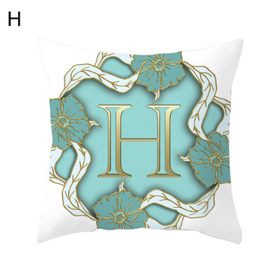 

English Letter Flower Pillow Case Cushion Cover Sofa Bed Car Cafe Office Decor