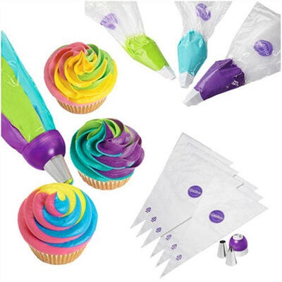 

3-Color Cake Decorating Tools Icing Piping Cream Pastry Bag Nozzle Converter
