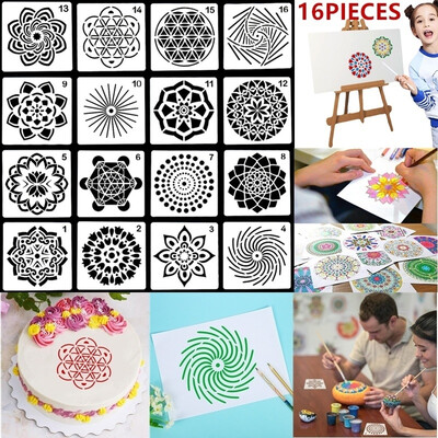 

16PCS Mandala Dotting Stencils Template - Different Patterns Dot Painting Templates Art Tools