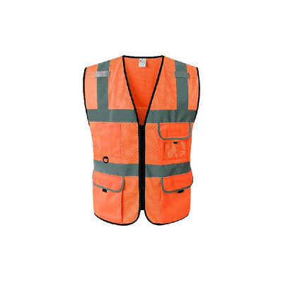 

High Visibility Reflective Safety Vest Reflective Vest Multi Pockets Workwear Safety Waistcoat