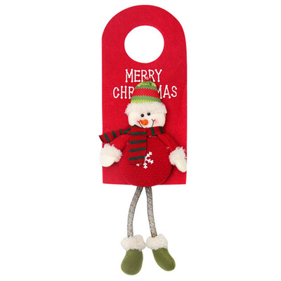 

Xinleijd Christmas door handle pendant doorplate cute English letters Santa Claus snowman bear snowflake