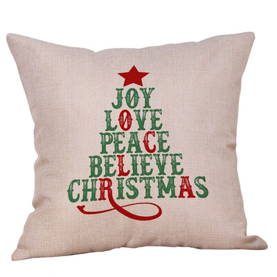 

Tailored Merry Christmas Pillow Cases Cotton Linen Sofa Cushion Cover Home Decor