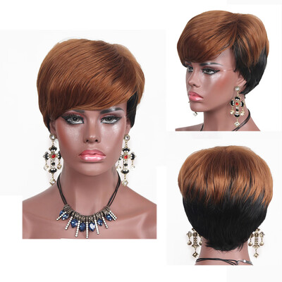 

〖Follure〗Women Sexy Short Mixed Colour Rose Net Wig Wavy Party Curly Synthetic Fashion