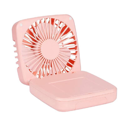 

Portable Mini Fan with Makeup Mirror & Phone Stand Handheld USB Rechargeable Electric Desk Fan for Office Home Travel Outdoor Mult