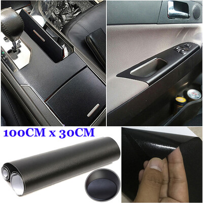 

12 x 40 Car Grain Leather Skin Textured Vinyl Wrap Sticker Interior Black